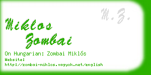 miklos zombai business card